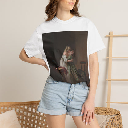 Camiseta con Estampado de Arte Romántico Vintage – Disponible en Blanco y Negro