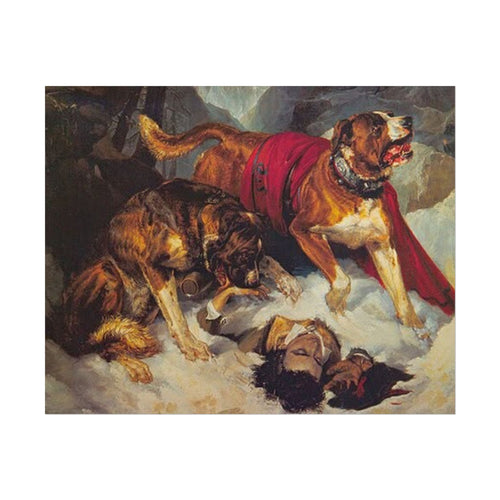 Perros de Montaña en la Nieve – Póster de Arte Clásico | Decoración Elegante