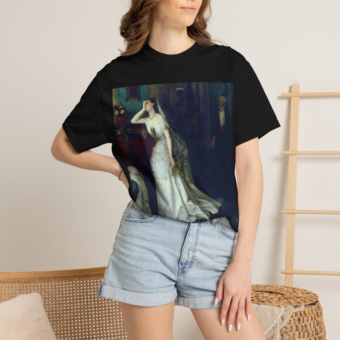 Camiseta con Estampado de Pintura Clásica de Boda – Disponible en Blanco y Negro