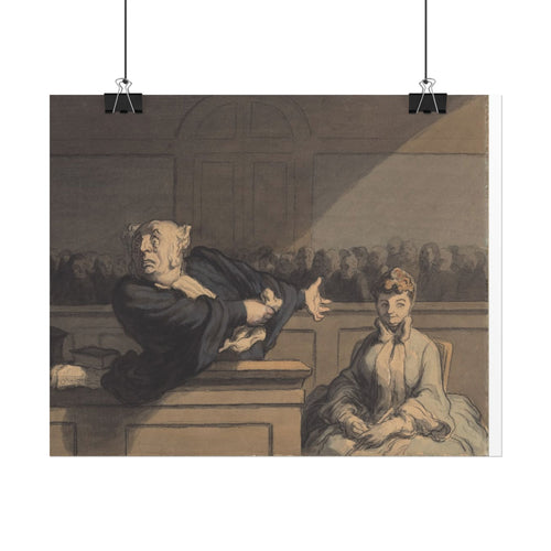 Justicia en el Tribunal – Póster de Arte Clásico Vintage
