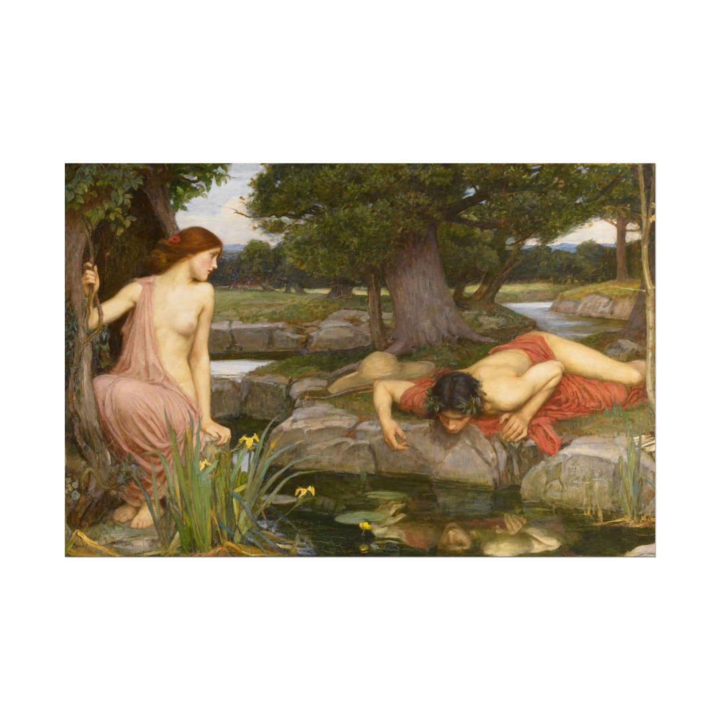 Eco y Narciso – Póster de Arte Clásico Vintage