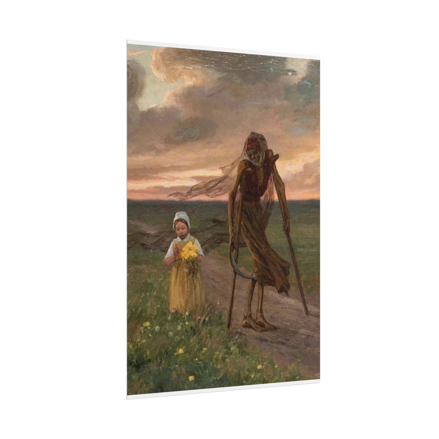 La niña y la muerte (1893) - póster de arte vintage