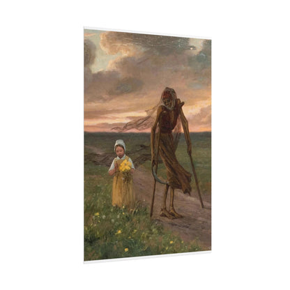 La niña y la muerte (1893) - póster de arte vintage