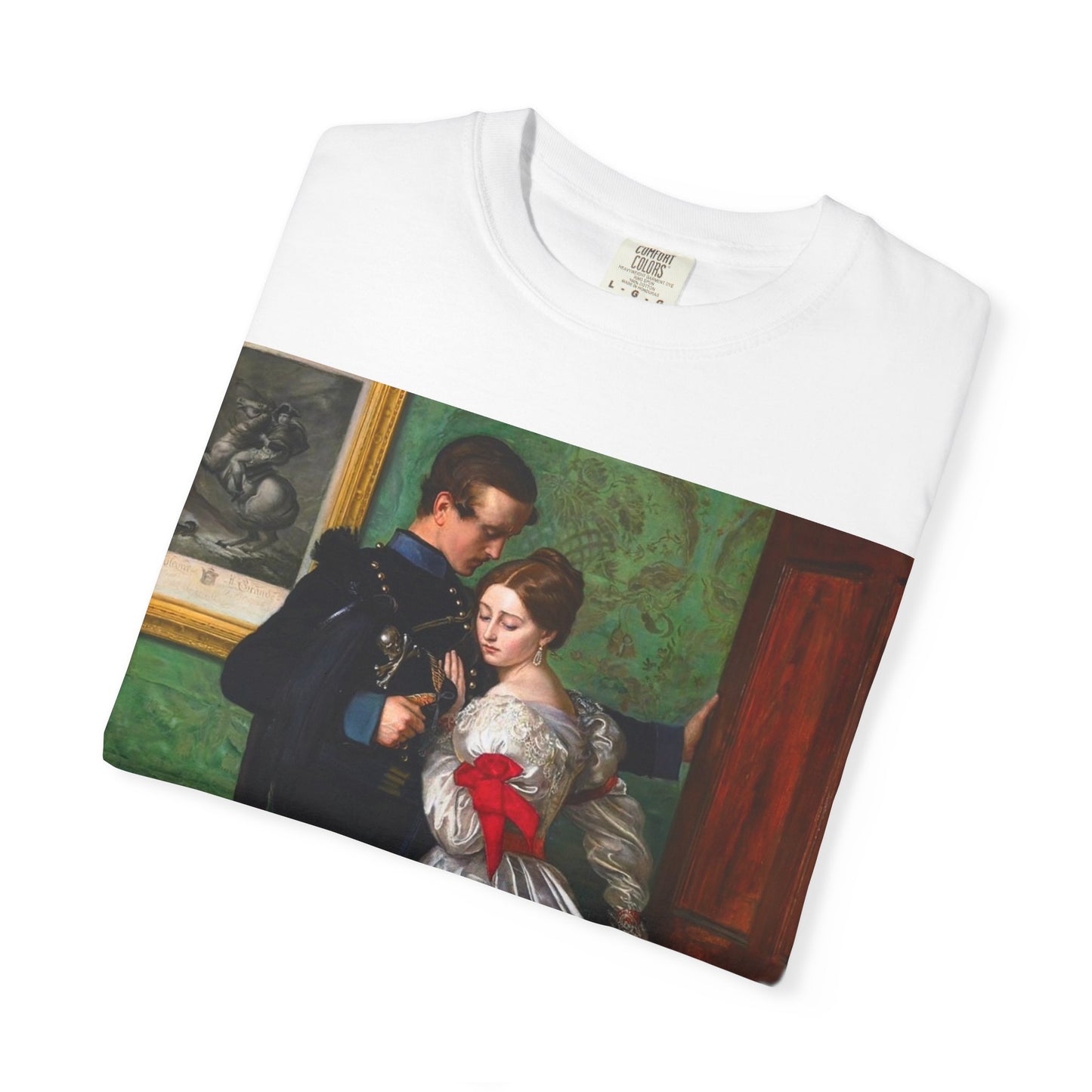 Camiseta con Estampado de Pintura Romántica Vintage – Disponible en Blanco y Negro