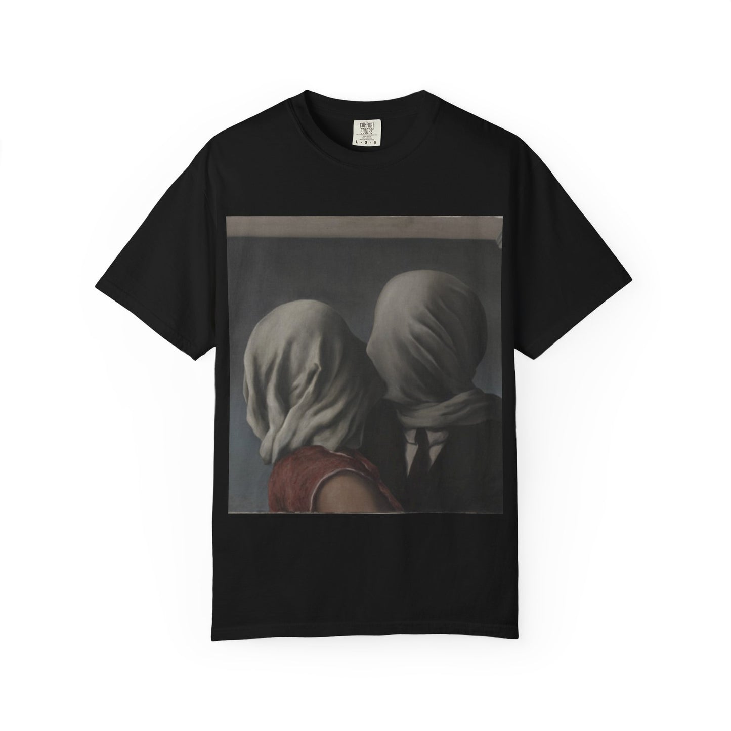 Camiseta con Estampado de Los Amantes de René Magritte – Disponible en Blanco y Negro