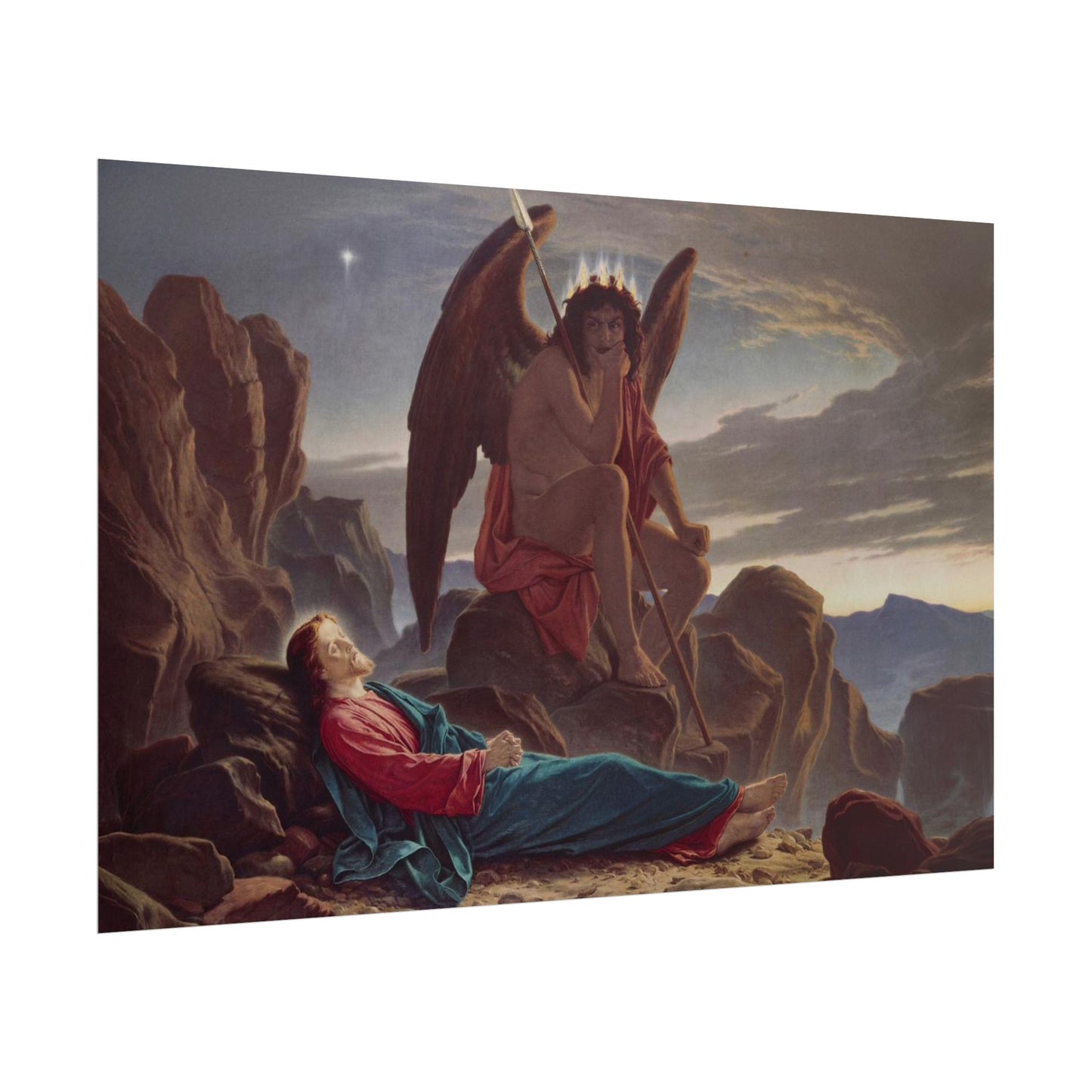 Cristo en el Desierto – Póster de Arte Religioso Clásico