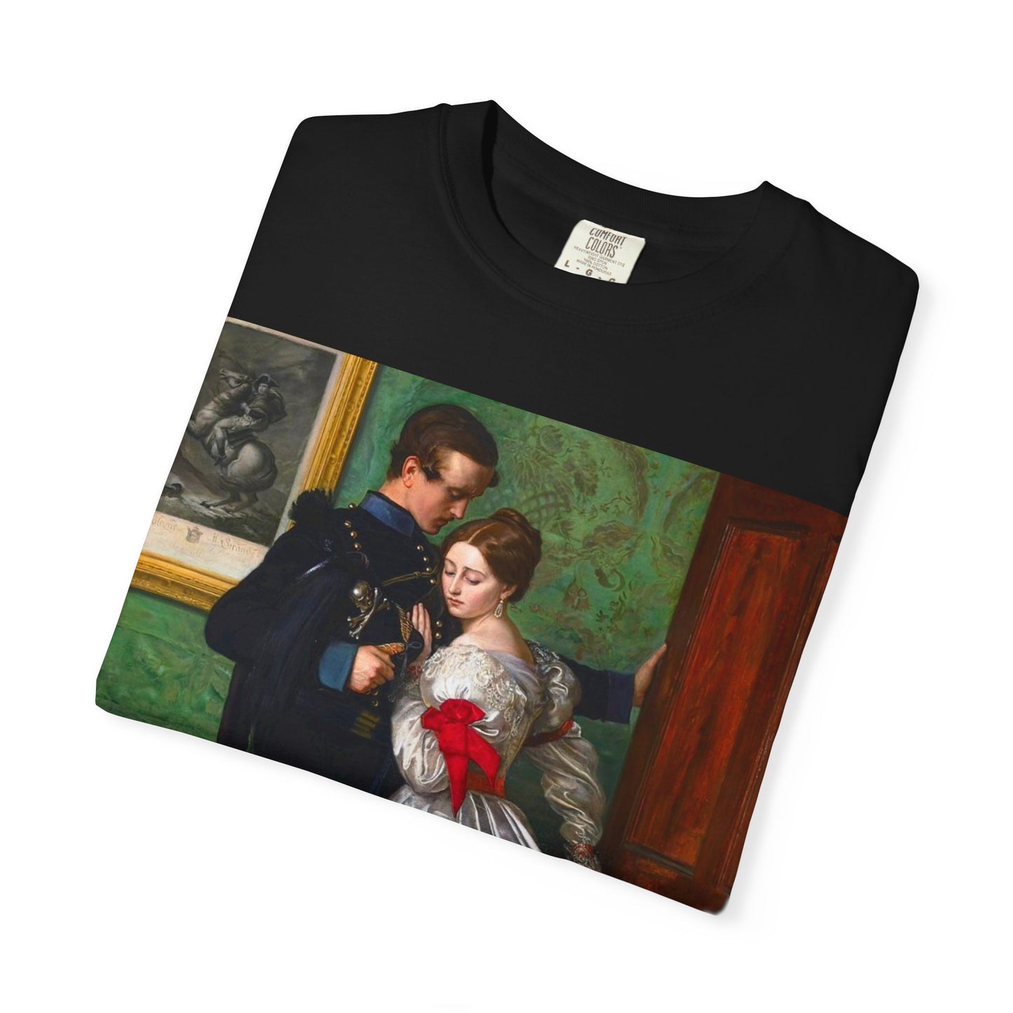 Camiseta con Estampado de Pintura Romántica Vintage – Disponible en Blanco y Negro