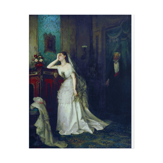 Arte de pared enmarcado La novia reacia - Impresión de lienzo victoriano vintage