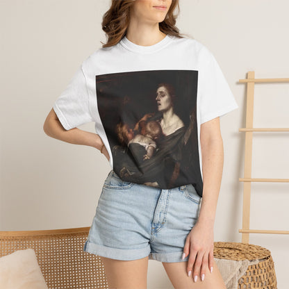 Camiseta con Estampado de Pintura Clásica Oscura – Disponible en Blanco y Negro