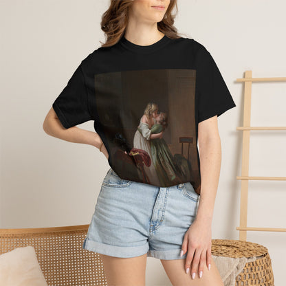 Camiseta con Estampado de Arte Romántico Vintage – Disponible en Blanco y Negro