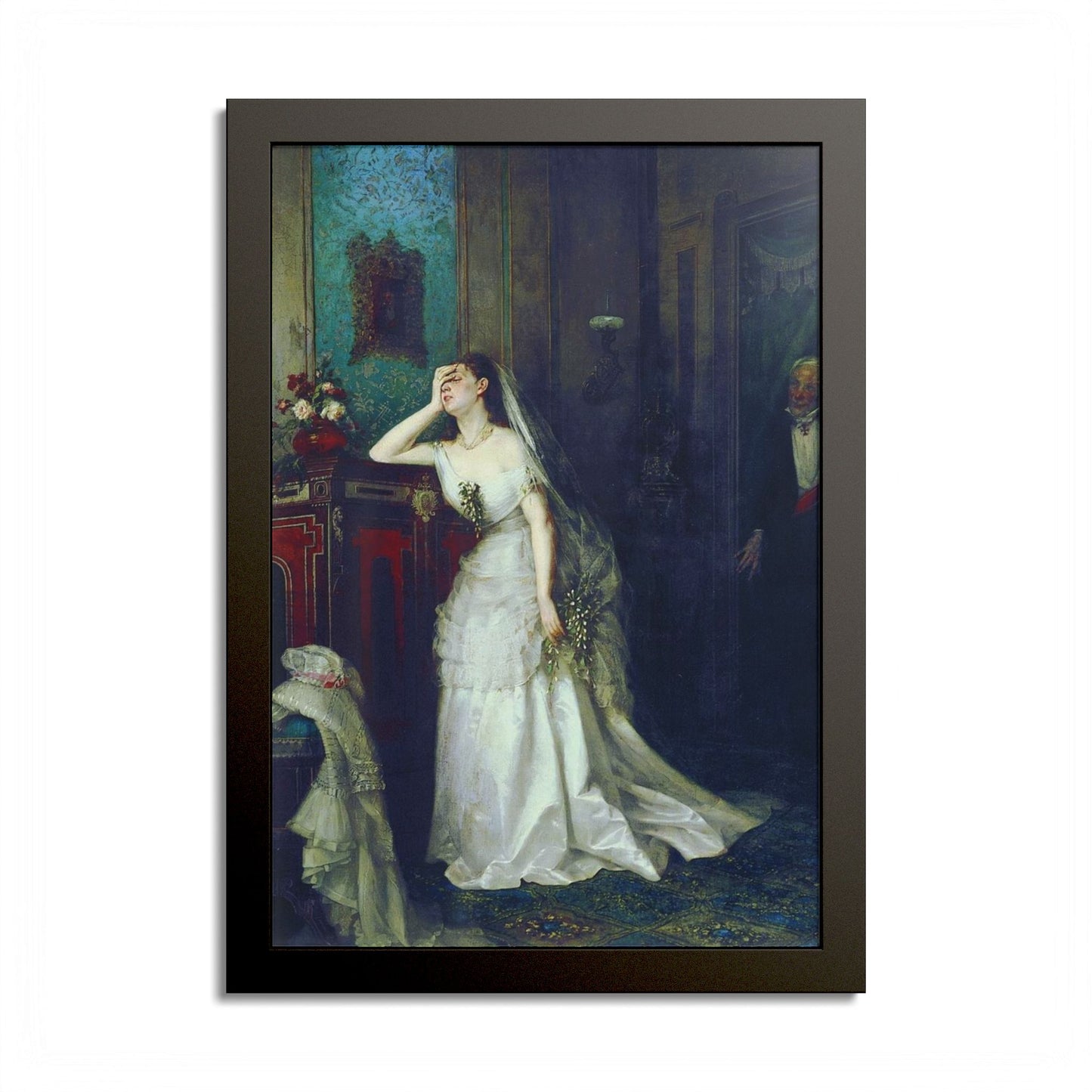 Arte de pared enmarcado La novia reacia - Impresión de lienzo victoriano vintage