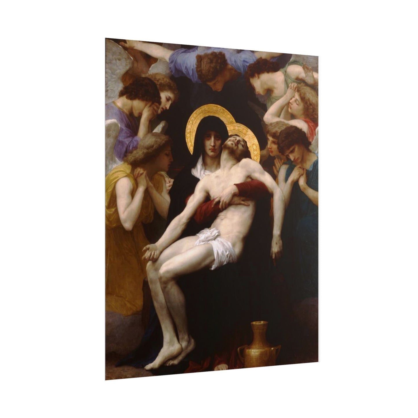 La Piedad con Ángeles – Póster de Arte Religioso Clásico