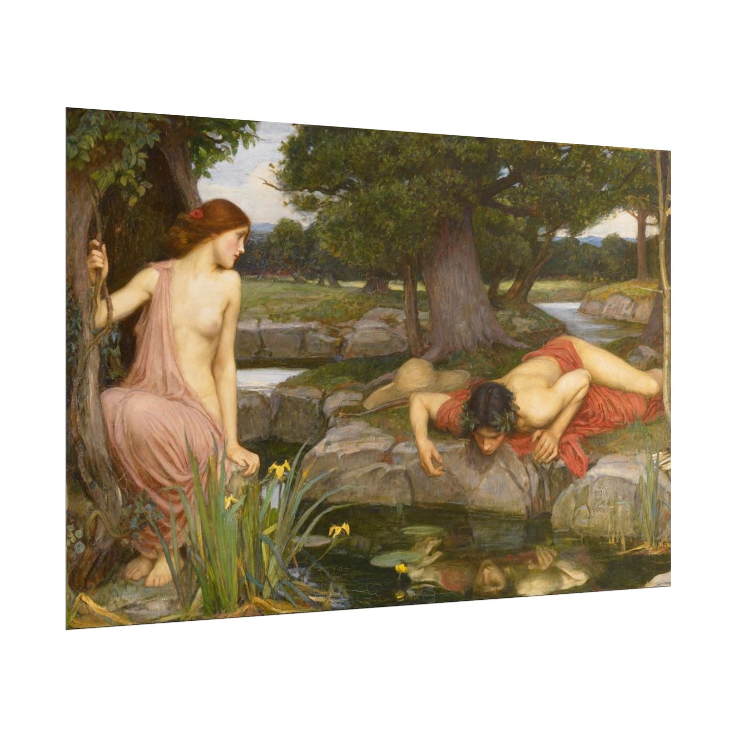 Eco y Narciso – Póster de Arte Clásico Vintage