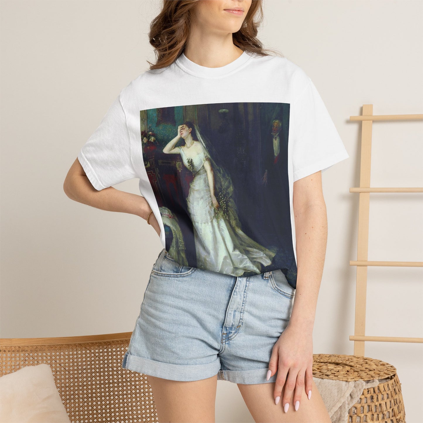 Camiseta con Estampado de Pintura Clásica de Boda – Disponible en Blanco y Negro