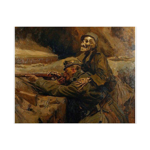 La Muerte y el Soldado – Póster de Arte Bélico Clásico