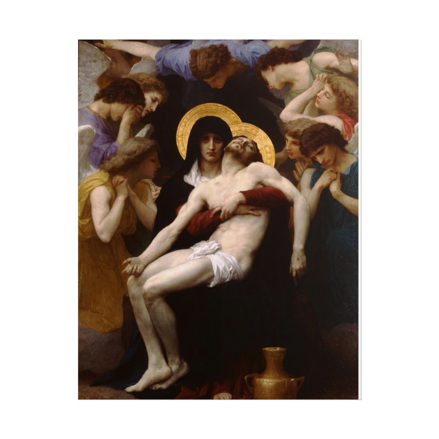 La Piedad con Ángeles – Póster de Arte Religioso Clásico