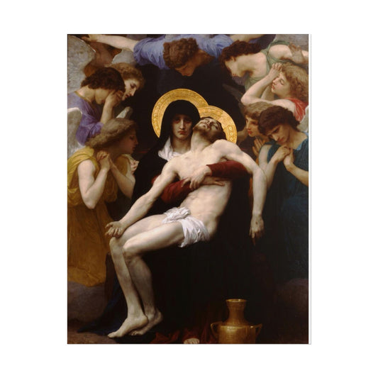 La Piedad con Ángeles – Póster de Arte Religioso Clásico