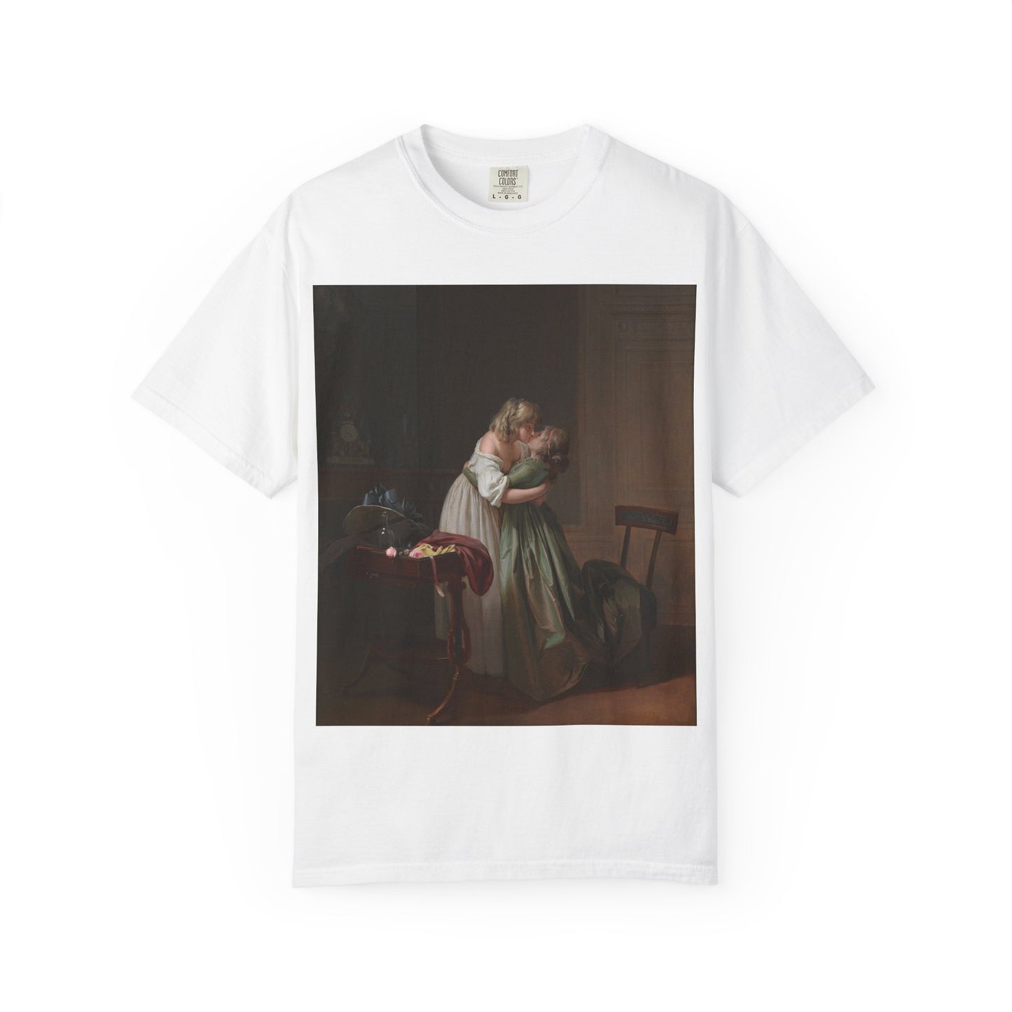 Camiseta con Estampado de Arte Romántico Vintage – Disponible en Blanco y Negro