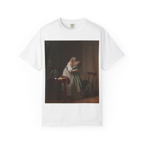 Camiseta con Estampado de Arte Romántico Vintage – Disponible en Blanco y Negro