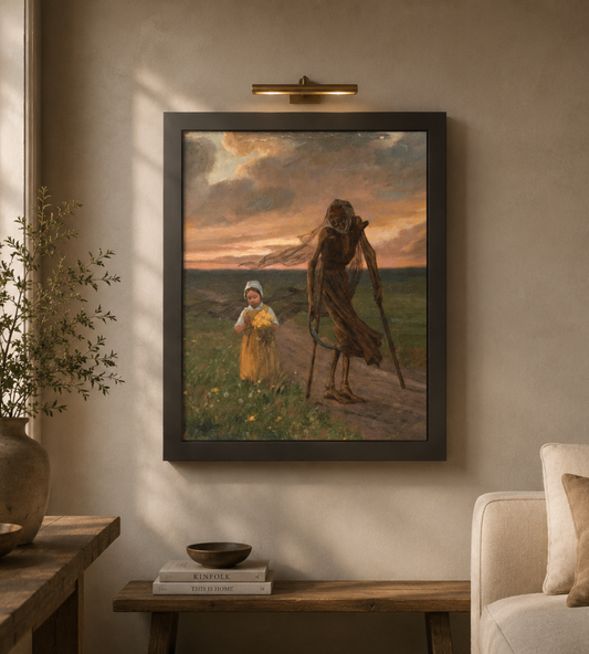 La niña y la muerte (1893) - póster de arte vintage